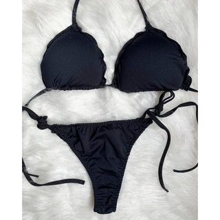 Biquínis Feminino Ripple cortininha empina Bumbum com Bojo Biquíni Amarração Lateral