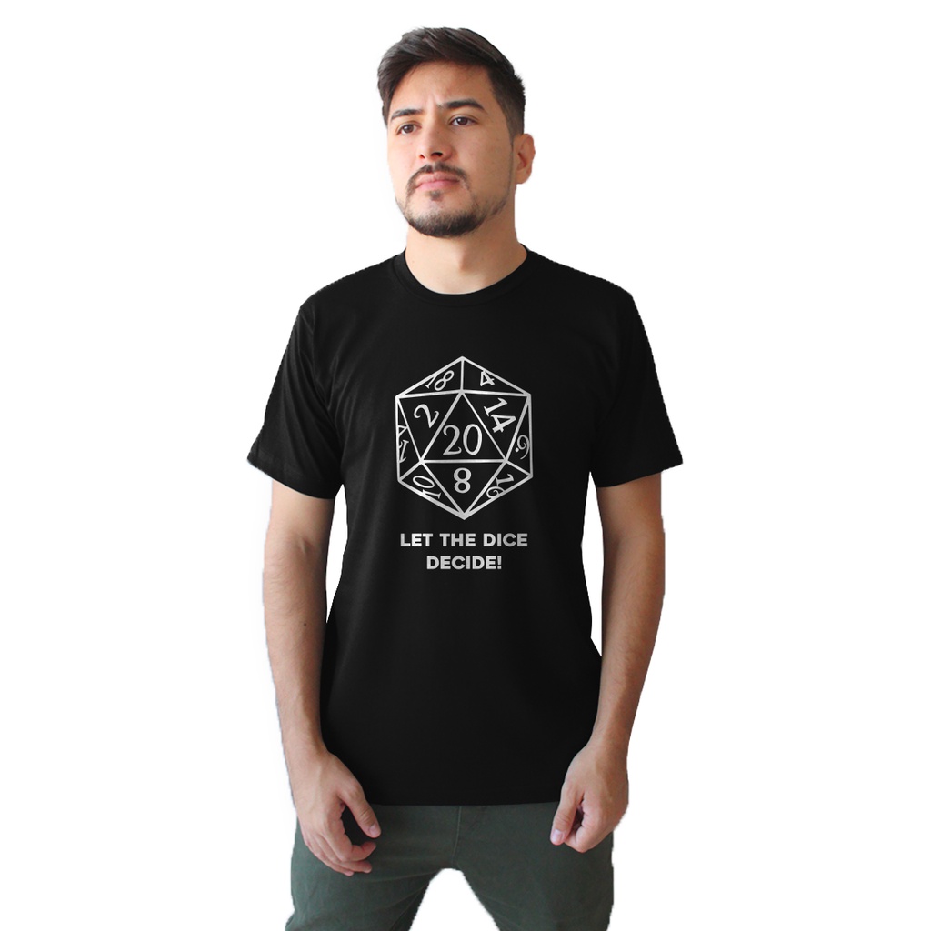 Camiseta Rpg De Mesa Let The Dice Decide D20 Nerd Geek