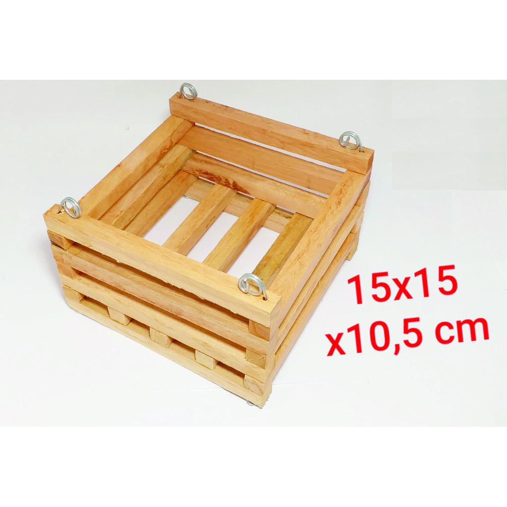 Cachepots De Madeira Rústica 15x15x10 Cm Kit C/ 6