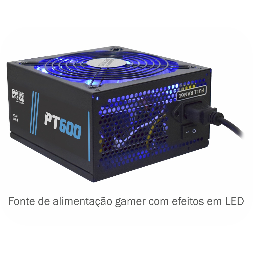 Fonte Gamer Gamemax GM600, 600W, Box 80 Plus, Bronze, Pfc Ativo Semi  Modular - Faz a Boa!