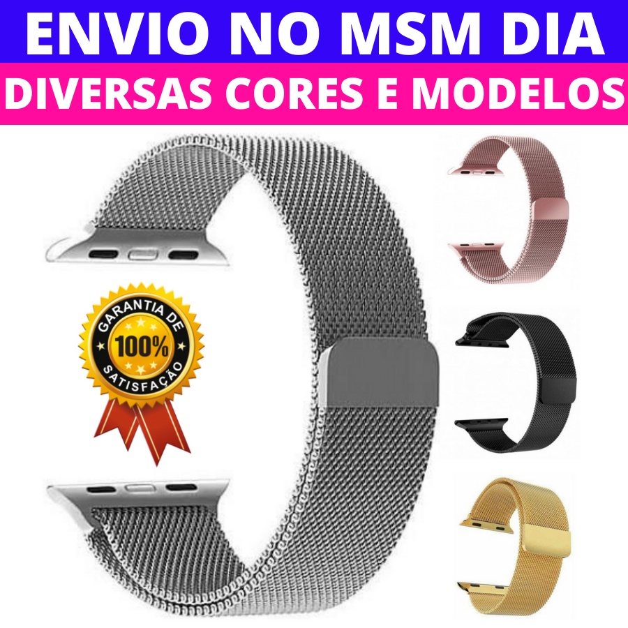 Pulseira De Aço Inoxidável Para Apple Watch 42mm 38mm 44mm 40mm Metal