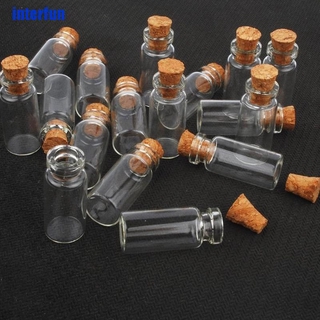 [interfun] 10Pcs Mini Frascos De Vidro Pequenos Com Rolha Transparentes Casamento Minúsculos