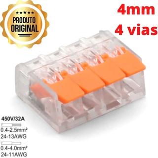 Conector elétrico 4 Fios Emenda e Derivação de 4 Cabos Elétricos PCT ...