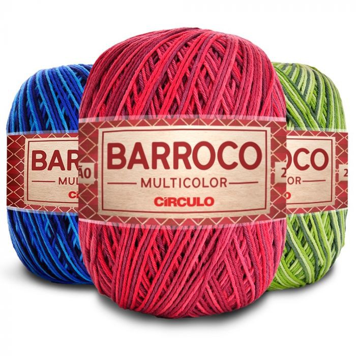Barroco Multicolor - 200g - Círculo - Crochê e Tricô em Oferta na Shopee