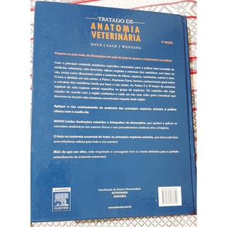 Livro Tratado De Anatomia Veterinária - Dyce Sack Wensing (capa Dura ...