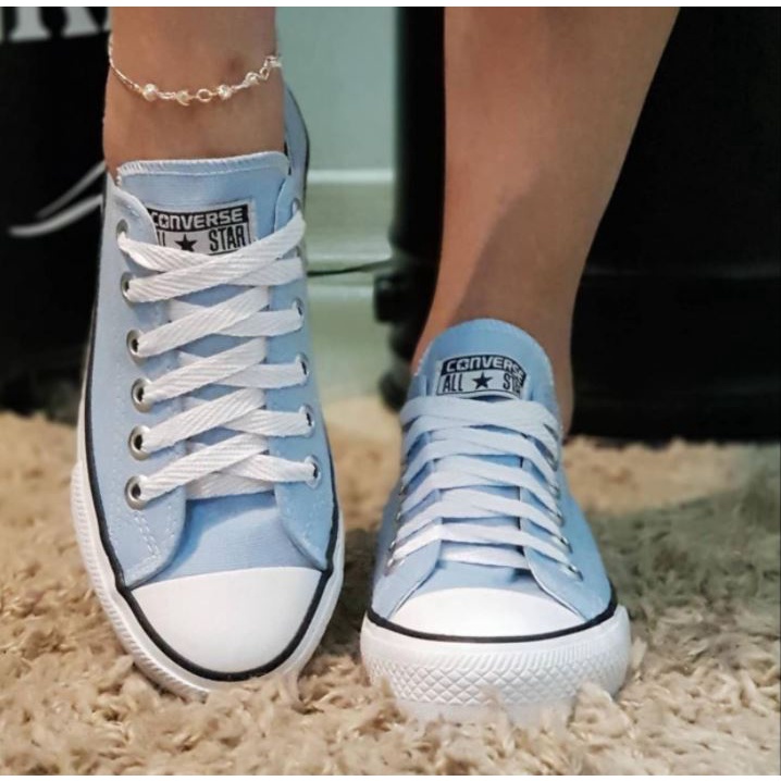 Tenis Converse Cano Baixo All Star Azul Bebe Feminino Masculino Unissex Classic Tradicional Shopee Brasil