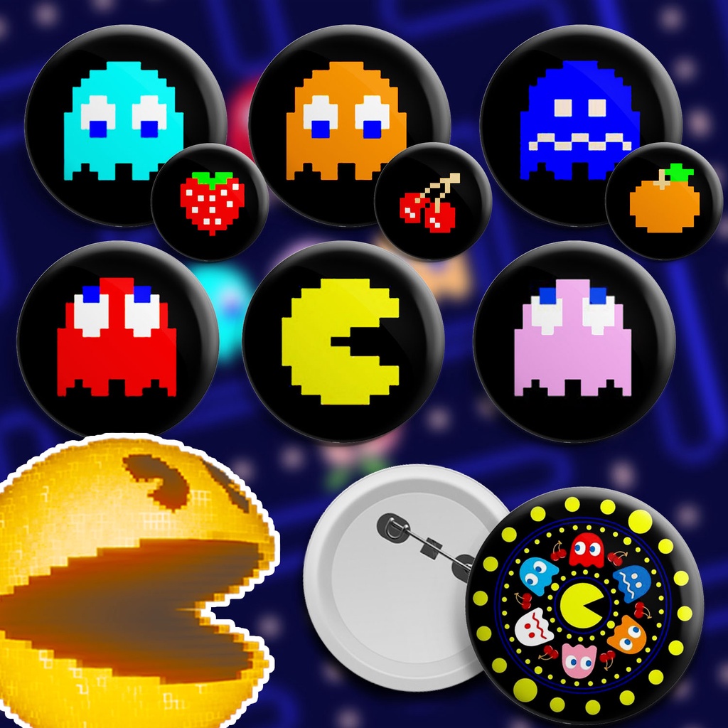 Bottons Pacman - broche alfinete boton bottom button pin