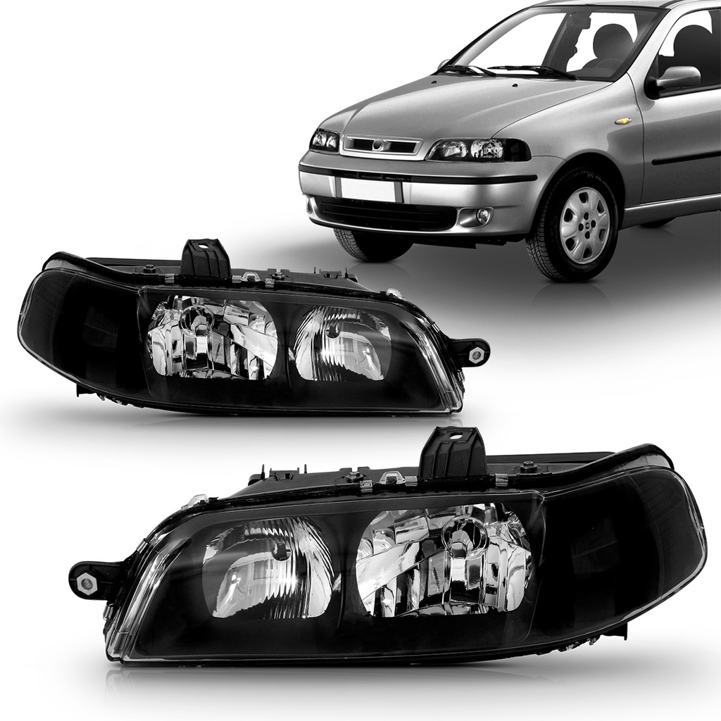 Farol Palio 2001 2002 2003 Carcaça Preta Máscara Negra em Oferta na Shopee