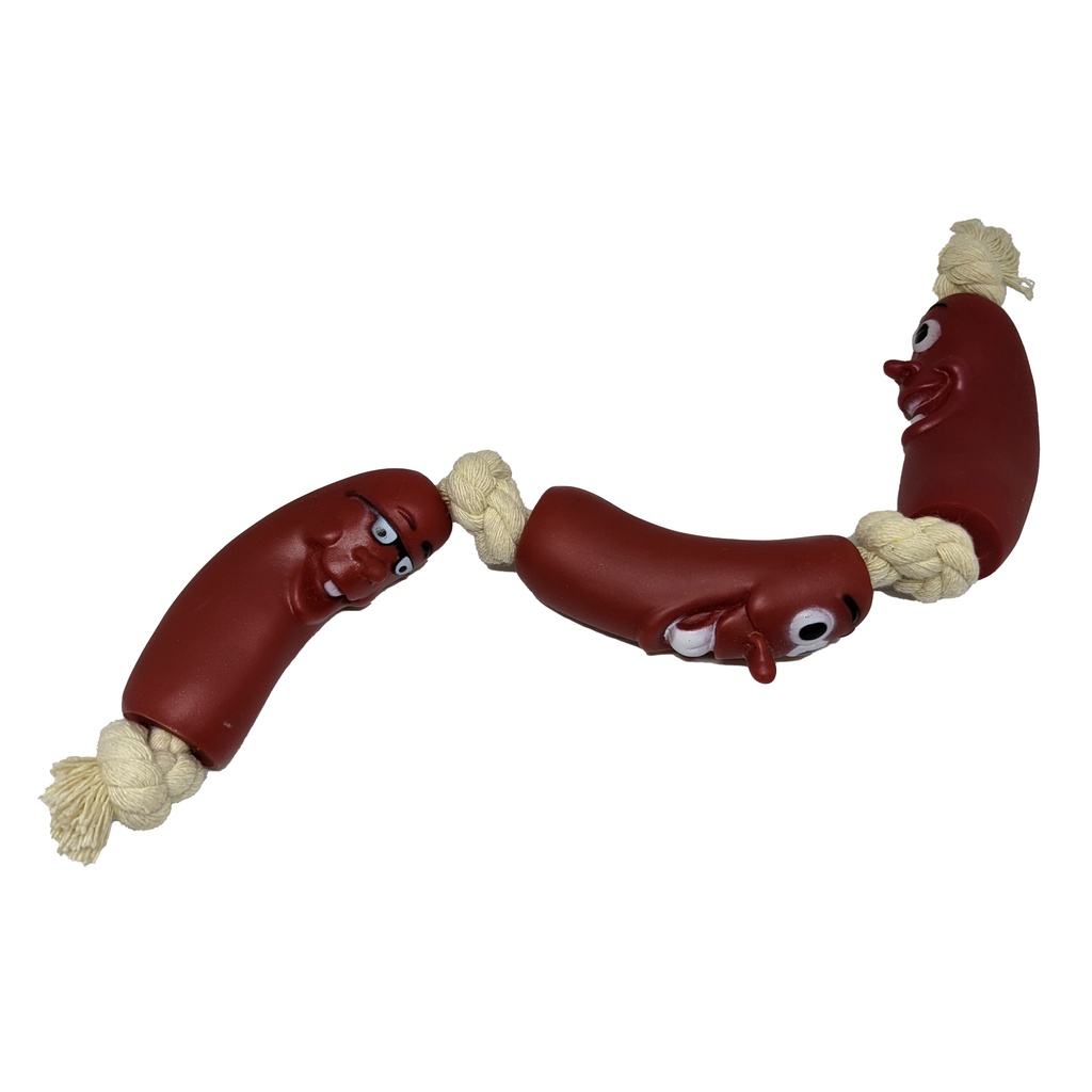 Corda Salsicha Mordedor 40cm Brinquedo P/ Cães Cachorro Pet Cabo De Guerra
