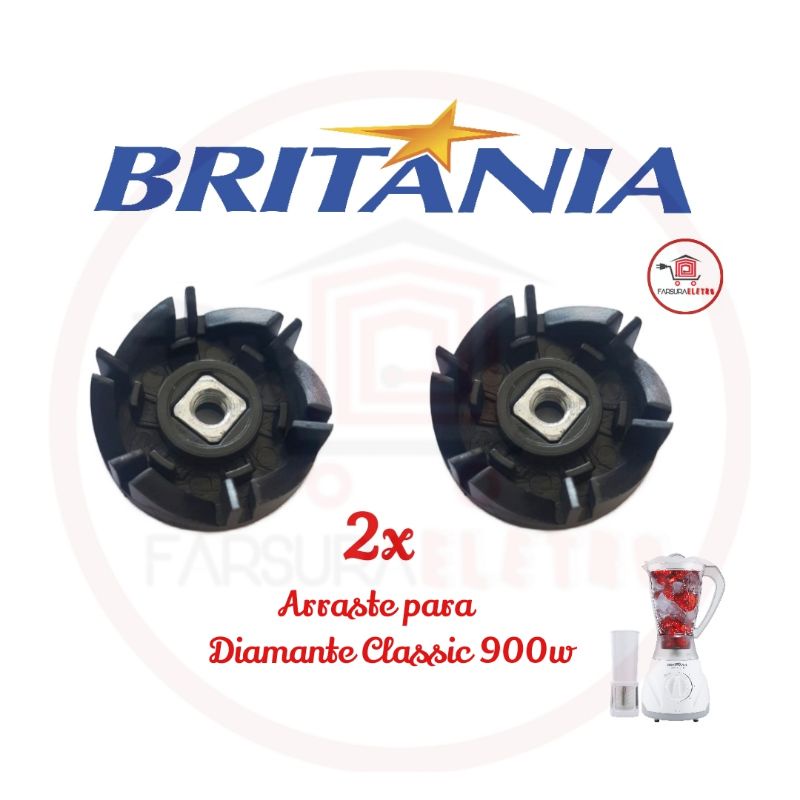 Arraste do Copo Original 2 Peças Liquidificador Britania Diamante Classic 900w Oferta