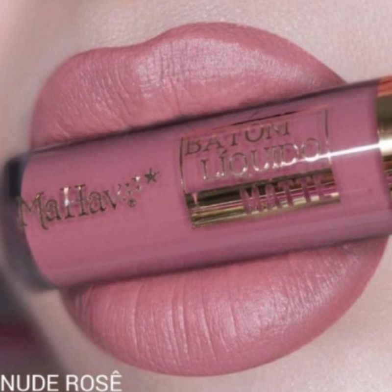 Batom Líquido Efeito Matte Toque Aveludado Marca Mahav Cor Nude Rose