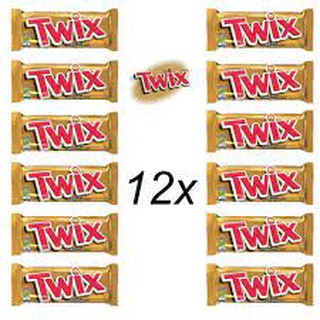 12 Chocolate Twix Barrinha Original 15g Ao leite Cremoso Caramelo Biscoito Crocante