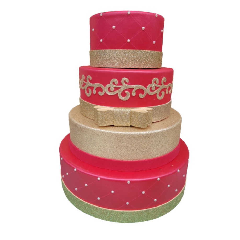 Bolo Fake Vermelho e Dourado: Onde Comprar | BuscaProdutos