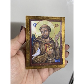 Ícone São Francisco de Assis 10cm / Lembrancinhas de Aniversário / Casamento / Batismo em Oferta na Shopee