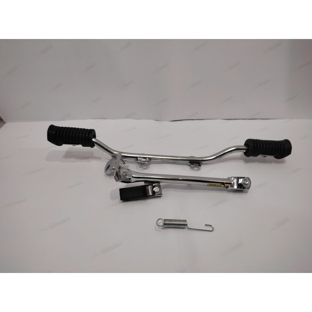 Kit Estribo Cavalete Lateral Parafusos/ chapa de fixação/Borrachas Titan/fan 125 150 (CROMADO)