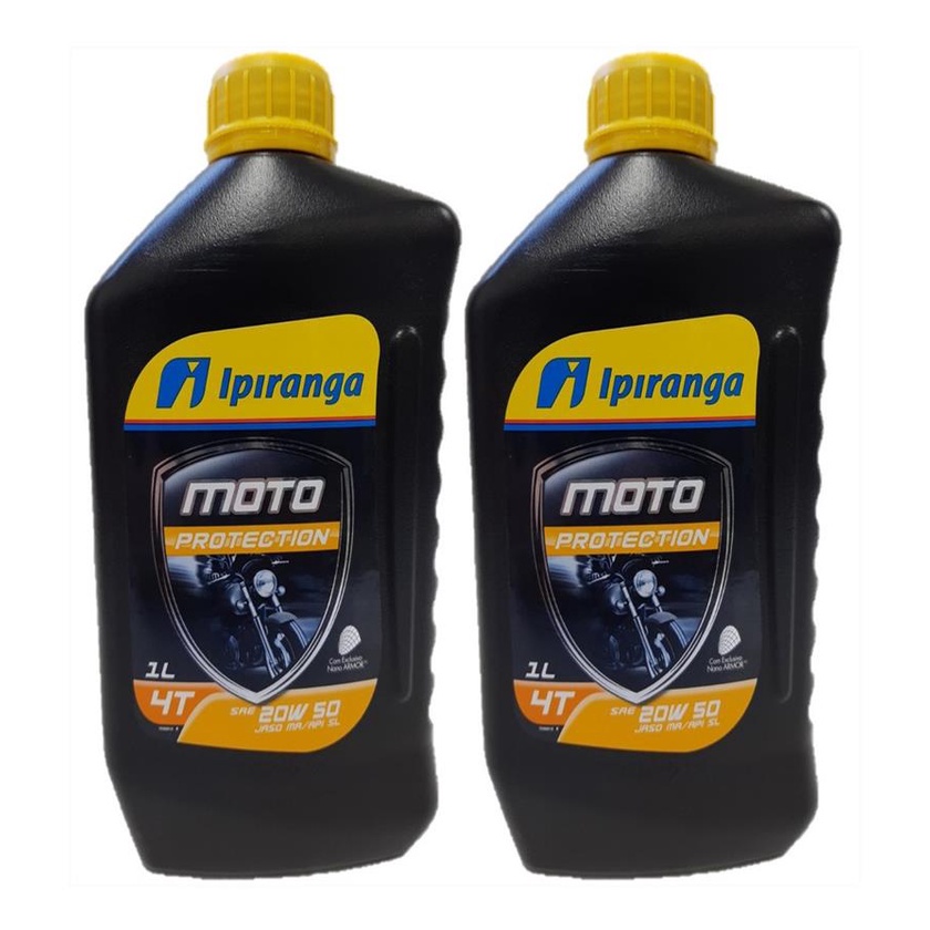 Kit 2 Ipiranga Oleo Mineral Para Moto Protection 4t 20w50 Sl