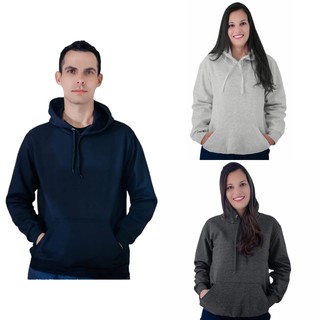 Blusa de Moletom Flanelado Canguru com Capuz Masculino Feminino