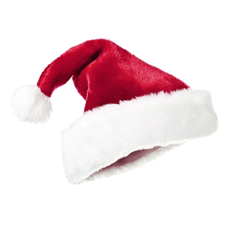 Gorro Touca De Papai Noel Natal em Pelúcia Premium Pelo Baixo