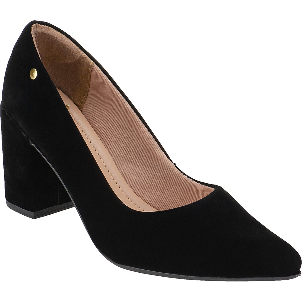 Detalhes do Sapato Scarpin Salto Grosso Médio 8CM Confortável Noiva 9484