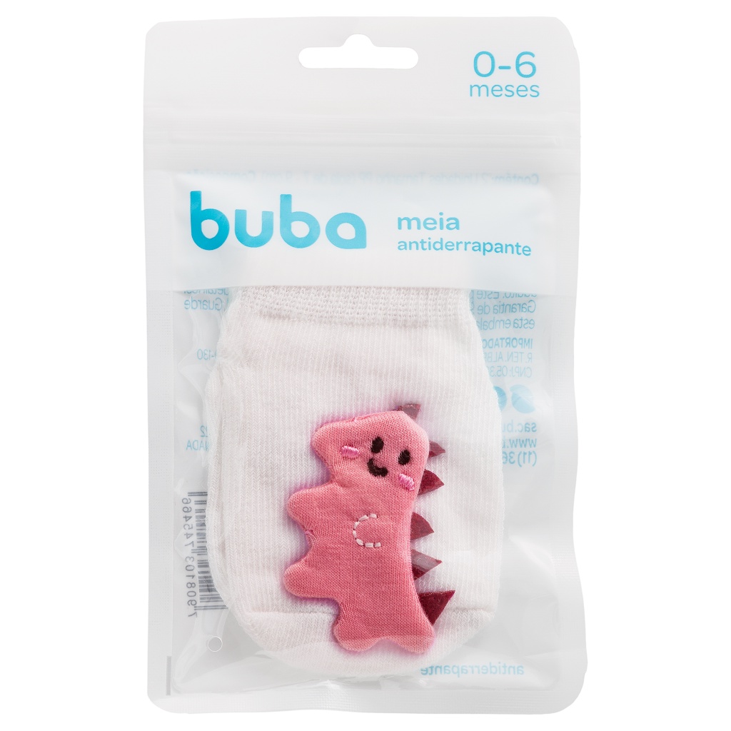 Meia Infantil Bebê Antiderrapante Dinossauro 0 a 6 Meses 14546 - Buba - Baby & Kids Fashion