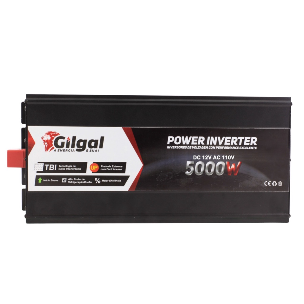 Inversor 5000w Conversor Entrada 12v Saida 110v Transforma 60hz Transformador Tensão Energia