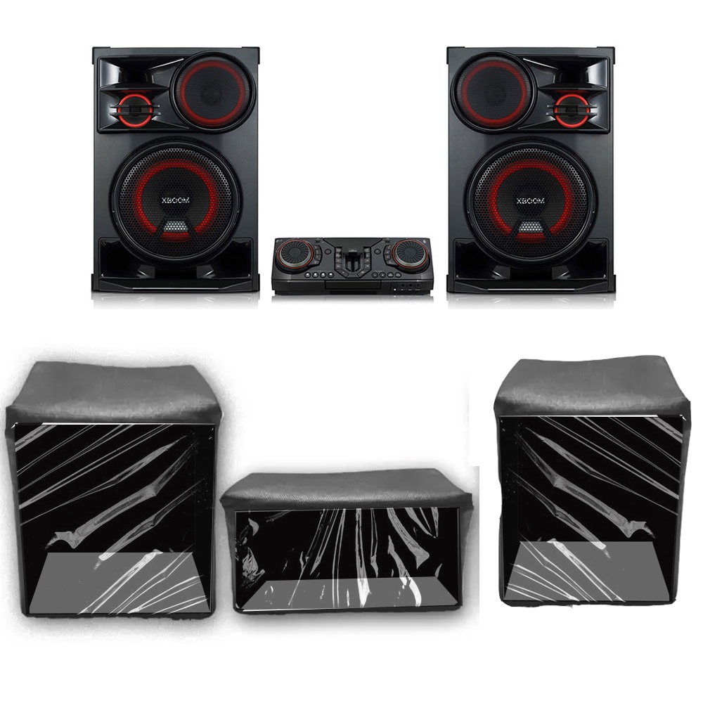 Kit 3 Capas Para Mini System LG CL98 Preta frente Transparente