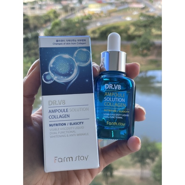 serum farmstay DR V8 ampoule solution collagen | Shopee Brasil