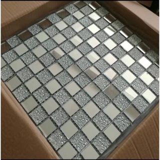 Pastilhas Auto Adesivo Decorativo Parede Prateada Metalizada Espelhada 30x30cm em Oferta na Shopee