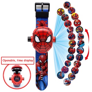 Relógio Digital com Tampa Projetor do Homem-Aranha/Homem de Ferro/Capitão América/Batman/Hulk/Relógio Infantil Esportivo