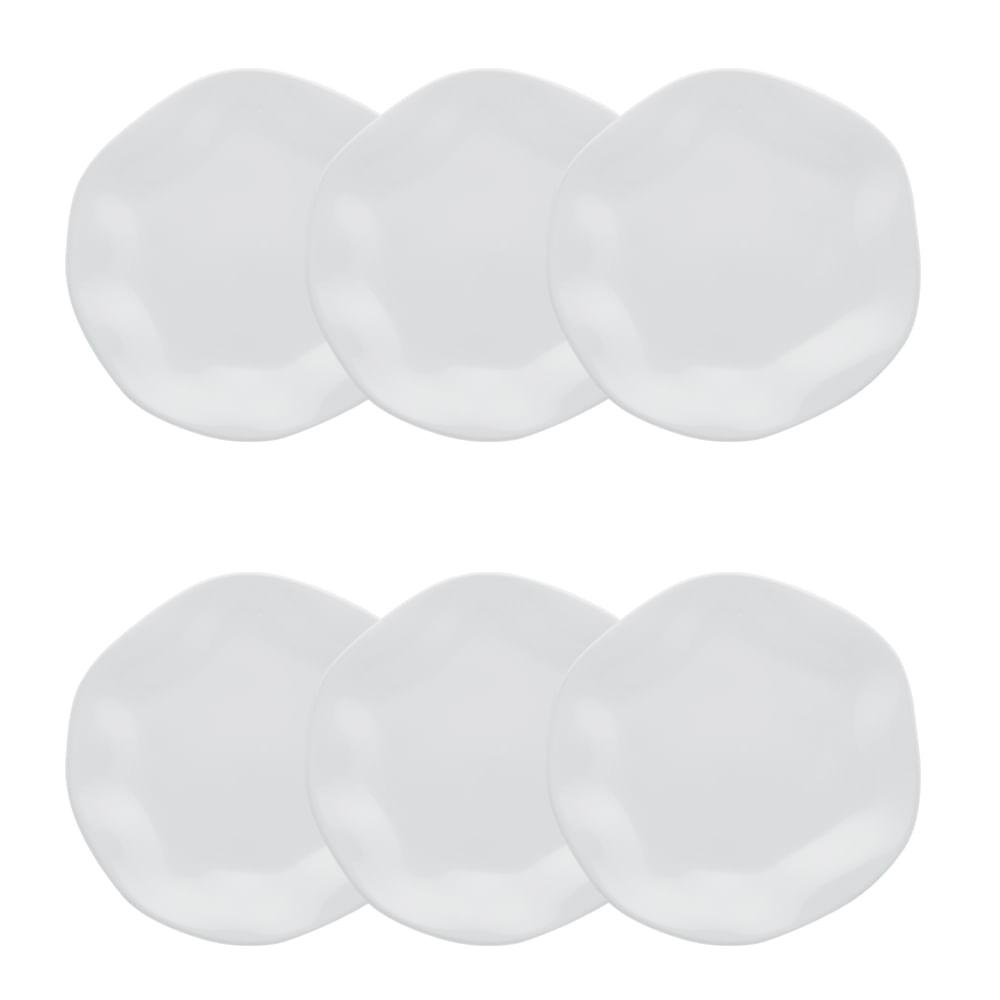 Conjunto de 6 Pratos Sobremesa 21,5m Ryo White em Oferta na Shopee