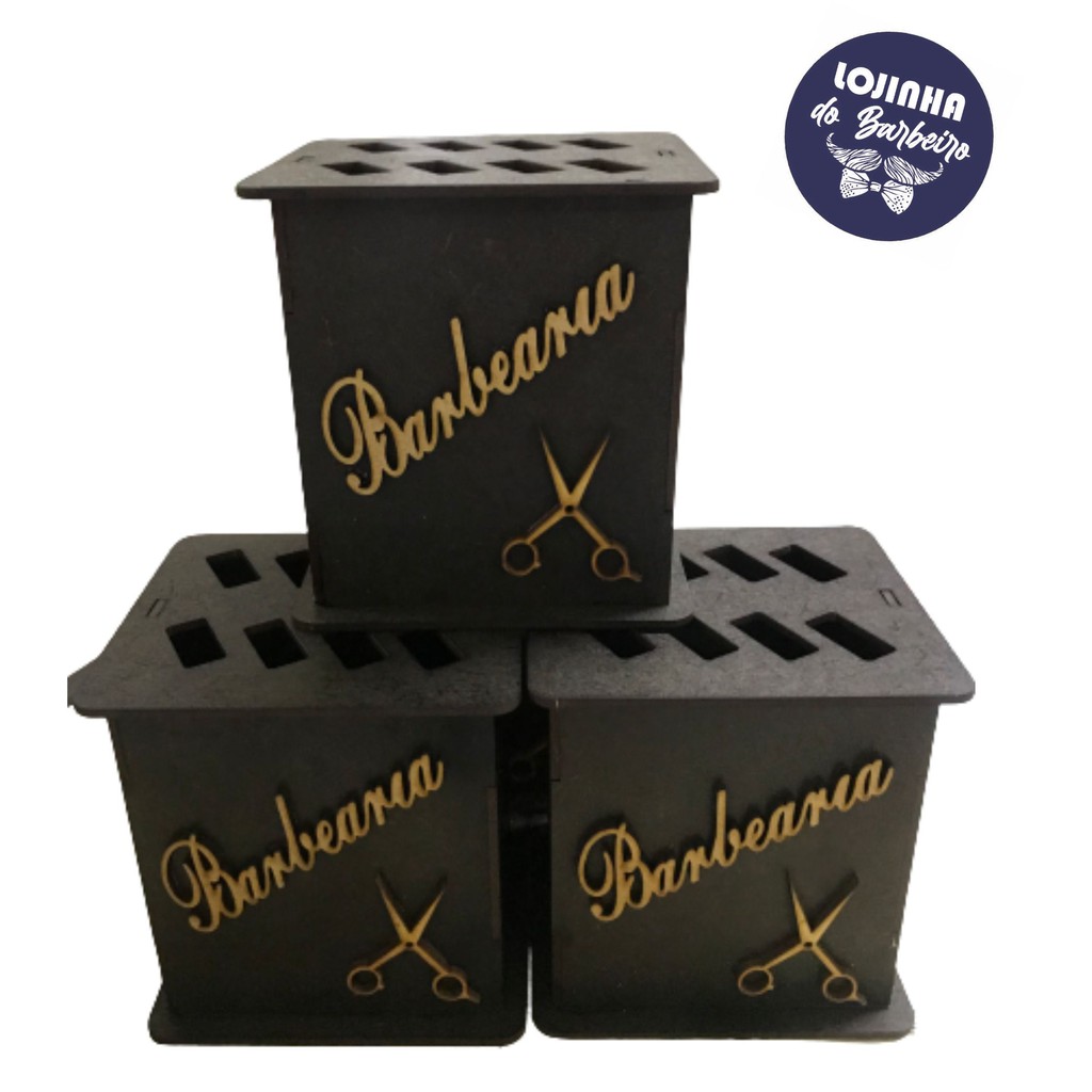 Suporte Para Tesouras de Barbeiros e Cabeleireiros em Mdf Caixa de Barbearia