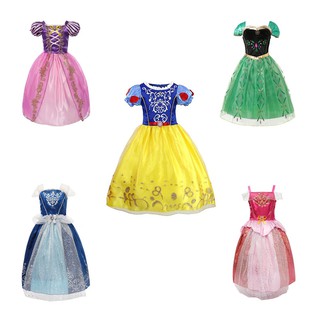 Vestido de princesa de verão para raparigas de 3-10 anos de idade
