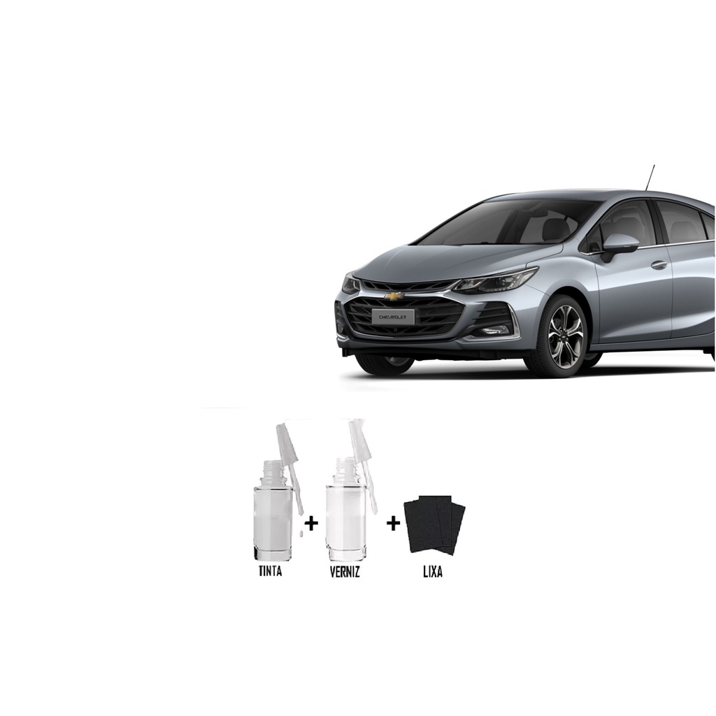 Tinta Tira Risco Automotivo Cinza Satin Steel GM + Verniz 15ml em Oferta na Shopee