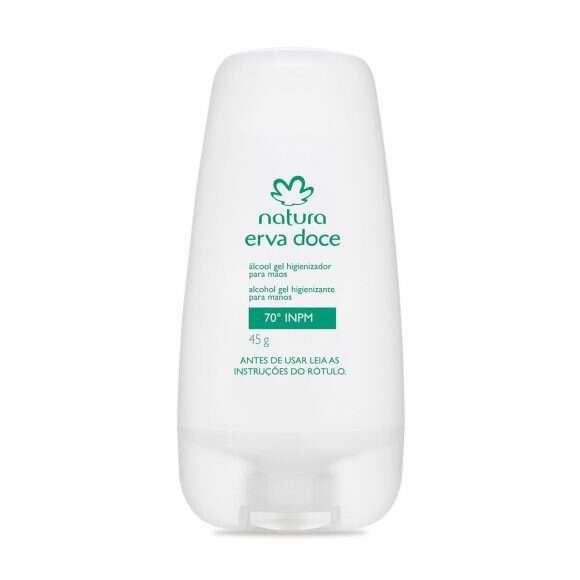 GEL ANTISSÉPTICO 70 INPM ERVA DOCE  NATURA 45g Ou Avon Camomila e Aveia 30g.