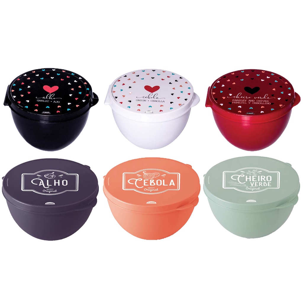 KIT Porta metades mix Alho, Cebola e Cheiro Verde - Plasútil