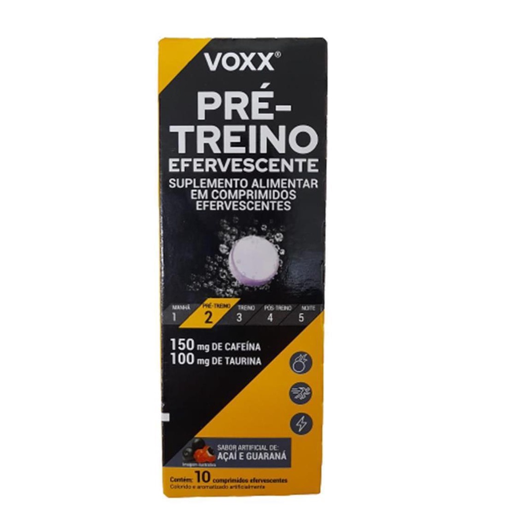 KIT COMPLETO VOXX: Pré-Treino Efervescente 10 comp.(PRÉ-TREINO) + 1CarboGel Suplemento energético (TREINO) + Whey protein 900G Chocolate (PÓS-TREINO).