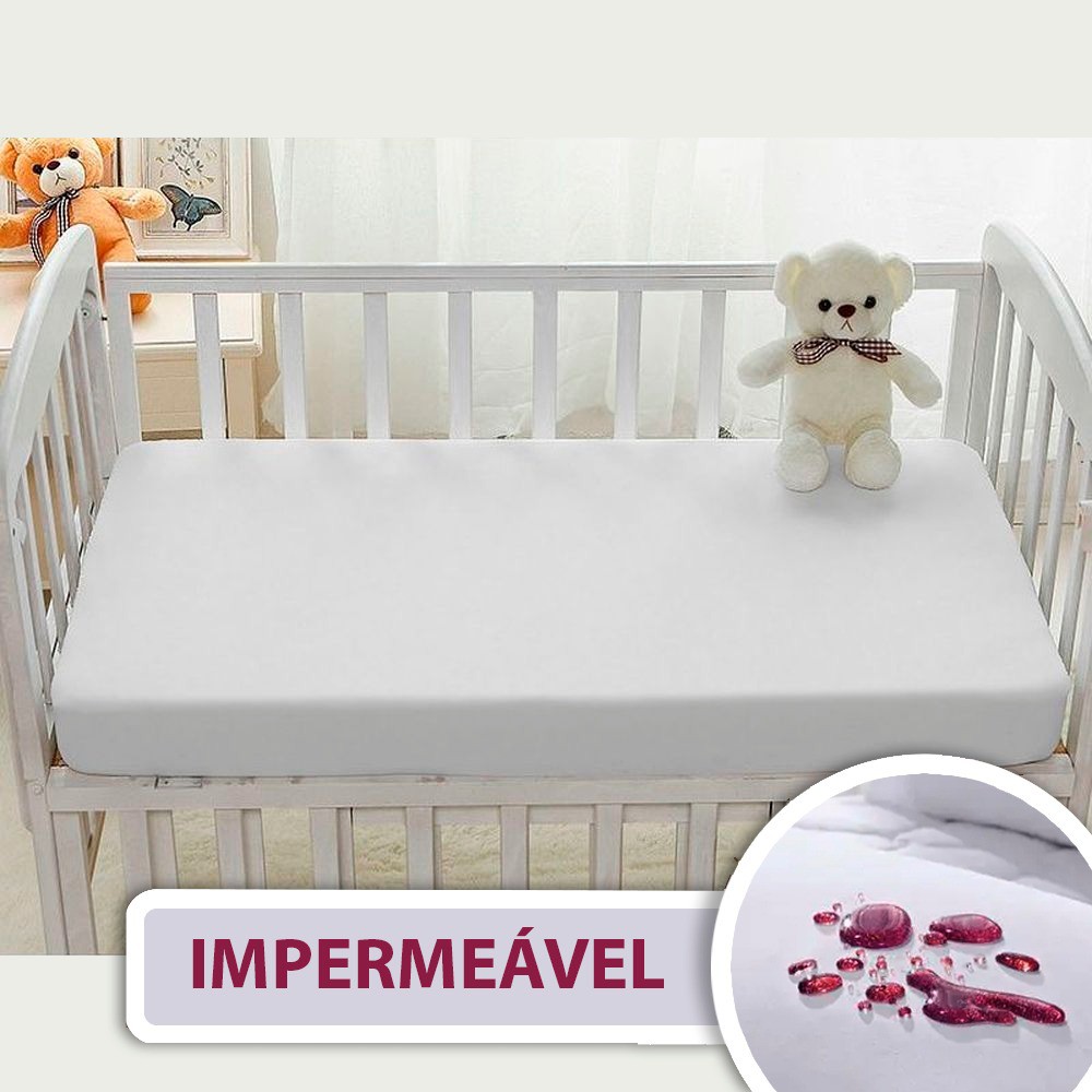 Capa Protetor De Colchão Berço Impermeável 70x130 - 100% Algodão - Antialérgico - Berço Americano - Kacyumara em Oferta na Shopee
