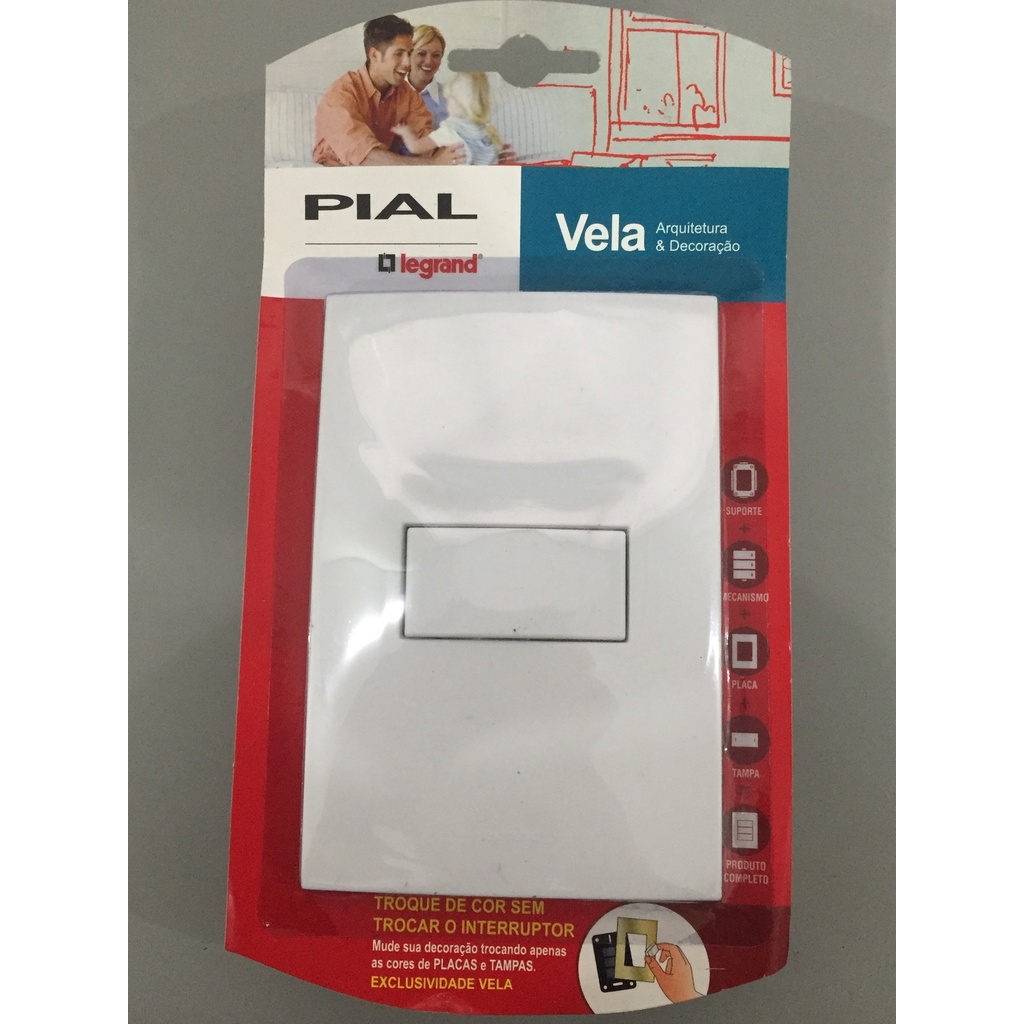 Interruptor Simples 4x2 Branco 685197 - Pial Vela