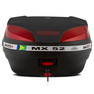 Baú Bauleto Traseiro Moto Motoboy 52 Litros MIXS MX 52 Com Lente Refletora