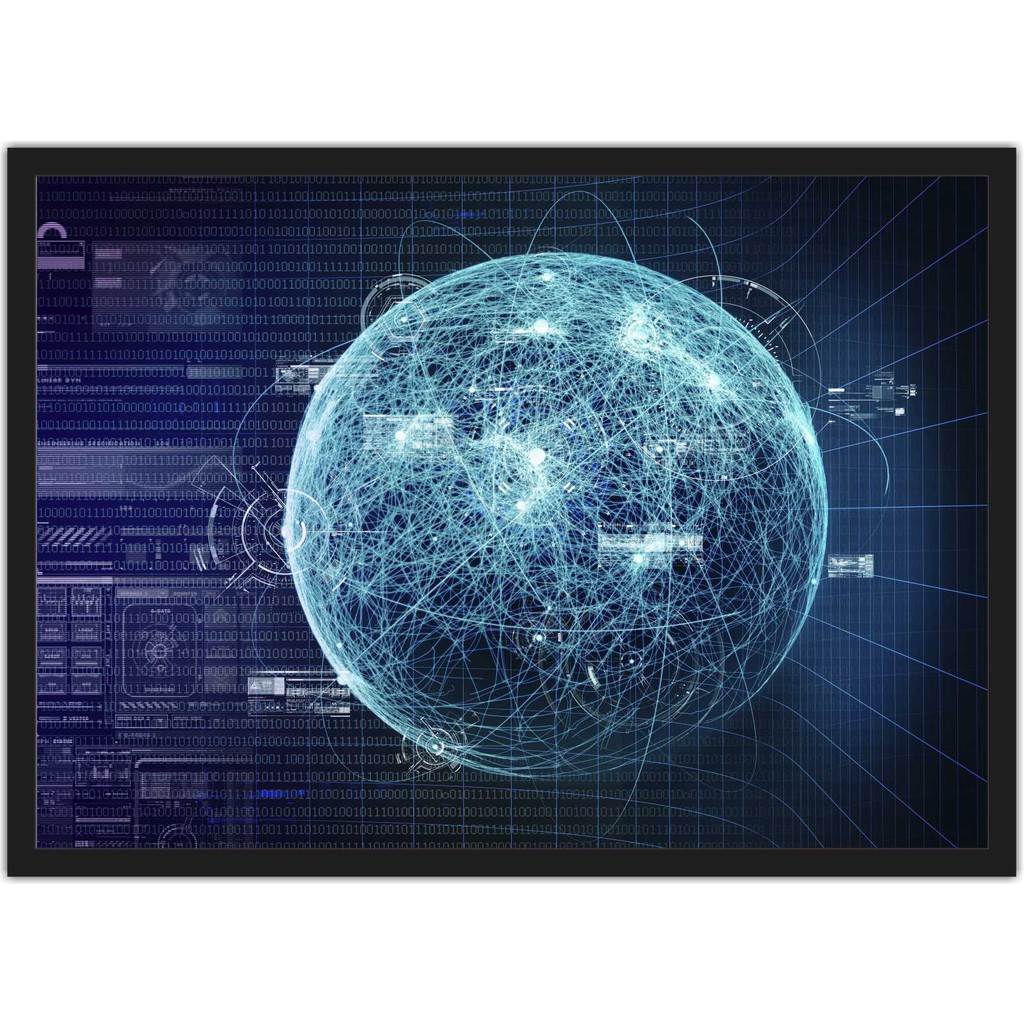 Quadro Decorativo Informática Computadores Decorações Com Moldura T001 M