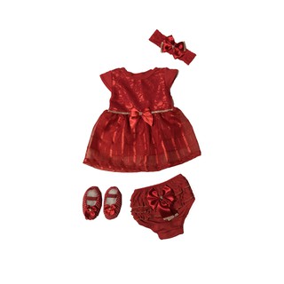 Kit Vestido Calcinha Sapatinho Laco Roupa Bebe 0 6 Meses 5 Pecas Aniversario Casamento Batizado Lindo Estiloso Bebe Shopee Brasil