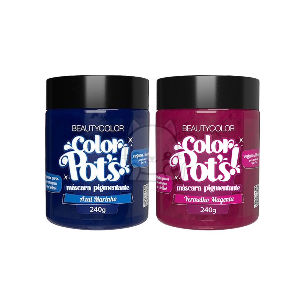 Kit Color Pot's Azul Marinho + Vermelho Magenta - Beauty Color
