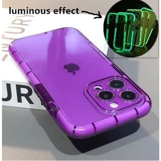 Capa Transparente À Prova De Choque Com Efeito Luminoso Adequado Para iPhone 15 14 13 12 11 pro max xr xs 7 8 plus
