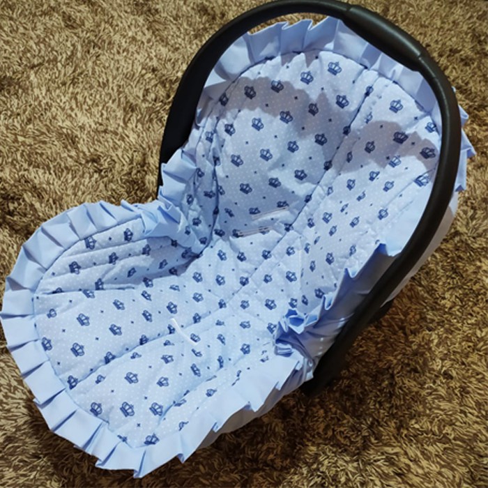 Capa para Bebê Conforto Bebe Príncipe Azul 100% Algodão Tamanho Universal Menino