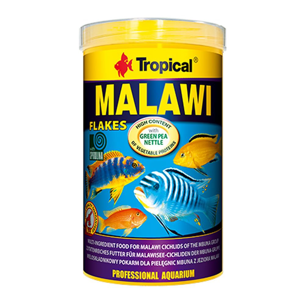 Ração Tropical Malawi Flakes 50g Ideal para ciclideos africanos do lago malawi ração em flocos