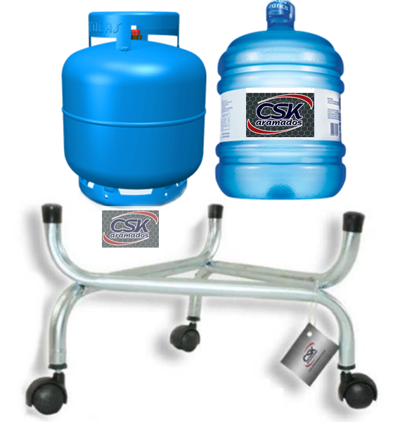 Suporte Para Botijao De Gas Galao De Agua com rodizio (roda) - Csk 8520
