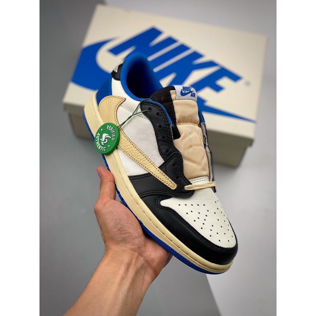 Tênis (Deus Versão) Travis Scott X Fragment X Nike Air Jordan 1 AJ1 Baixo Casual Top A Shoe)