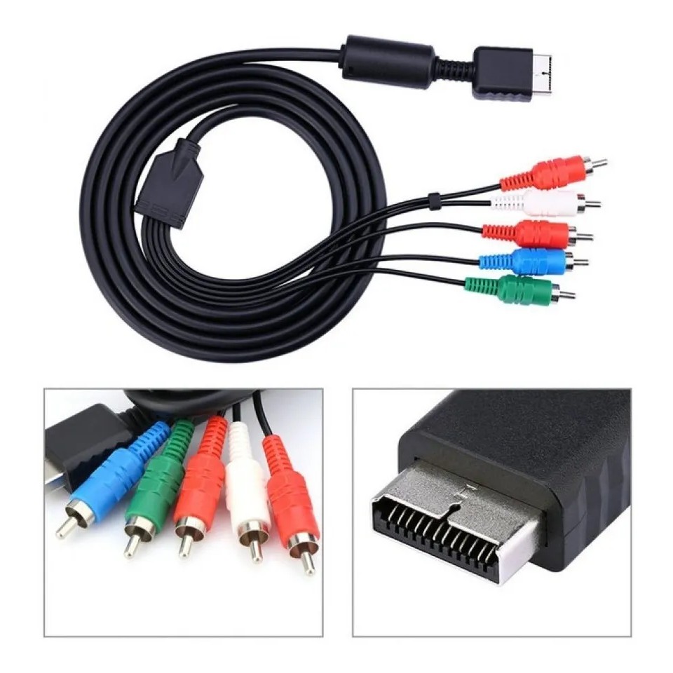 Cabo componente PS2 e PS3 (480p x 720p - OPL) | Shopee Brasil