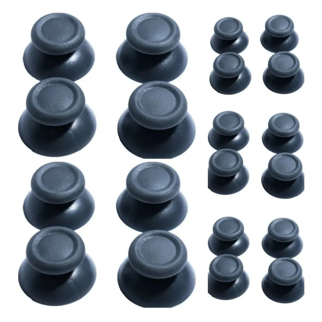 Kit de 20 Botões ou 10 Pares Botão Analógico Compatível com Controle Playstation 4 Ps4 Dualshock Joystick Cinza Cogumelo