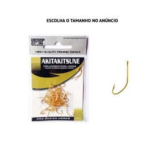Anzol Marine AkitaKitsune Gold Muito Fino Afiado Lambari e Pequenos Peixes Anzol Mosquitinho